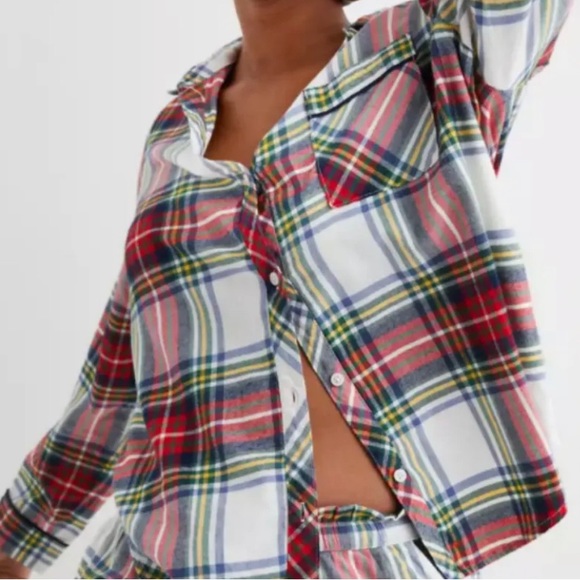 aerie Tops - AERIE plaid flannel button down shirt size women’s extra small